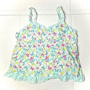 Vintage Fashion Bug Sleepwear Womens 2X 2XL Pajama Top Shirt Butterfly Babydoll‎